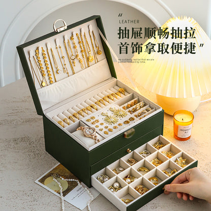 Jewelry Storage Box, Exquisite Necklace, Earrings, Gold Hand Jewelry, Earrings, Jewelry Box, Large Capacity, 2025 Model Drawer