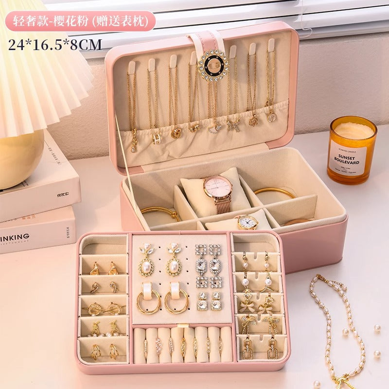 High-end jewelry storage box necklace earrings earrings earrings bracelet ring exquisite jewelry gold jewelry large capacity