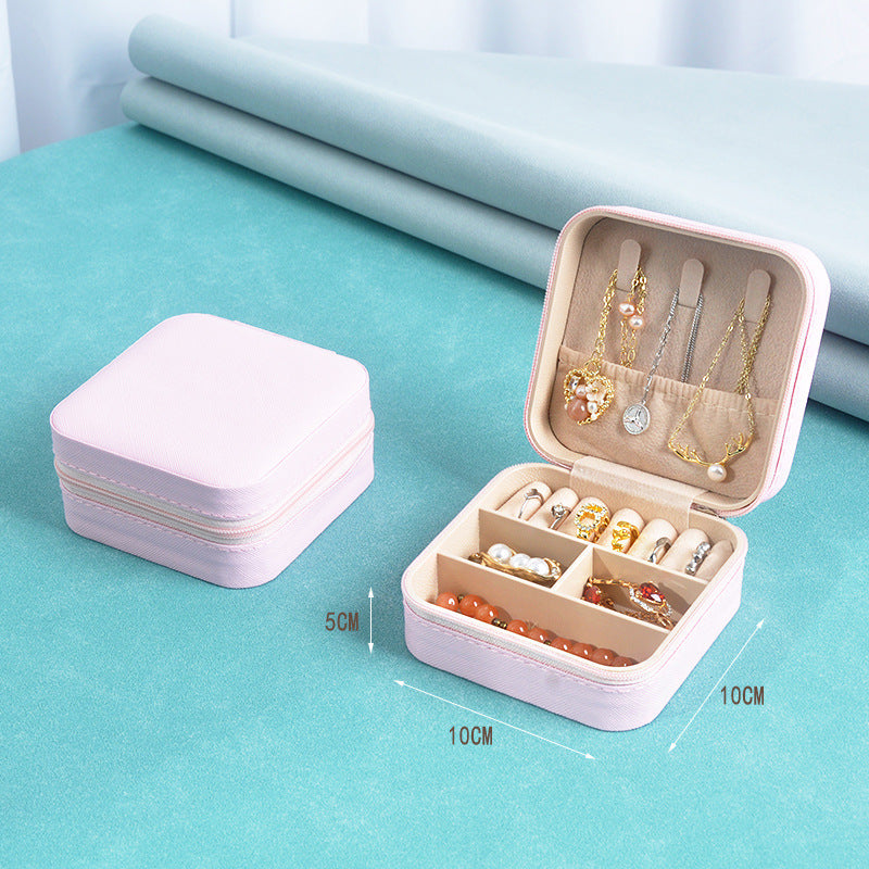 Cross-border jewelry box travel portable earring necklace ring box jewelry storage box in stock wholesale