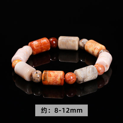 Jingdong Jewelry Natural Coral Jade Six-point Star Bracelet Personality Fashion Men's and Women's Single Circle Bracelet Wholesale