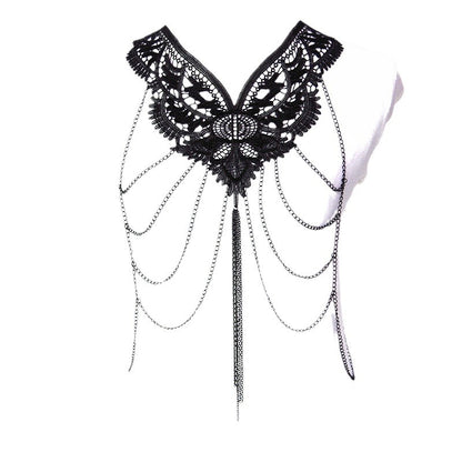 Meiximei Jewelry Black Lace Multi-Layer Tassel Export Jewelry Necklace Body Chain Body Chain