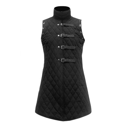 Cross Border Men's Cotton Vest 2025 Medieval Armor Retro Cotton Coat Sleeveless Rivet Belt Buckle Pirate Station Collar Clip