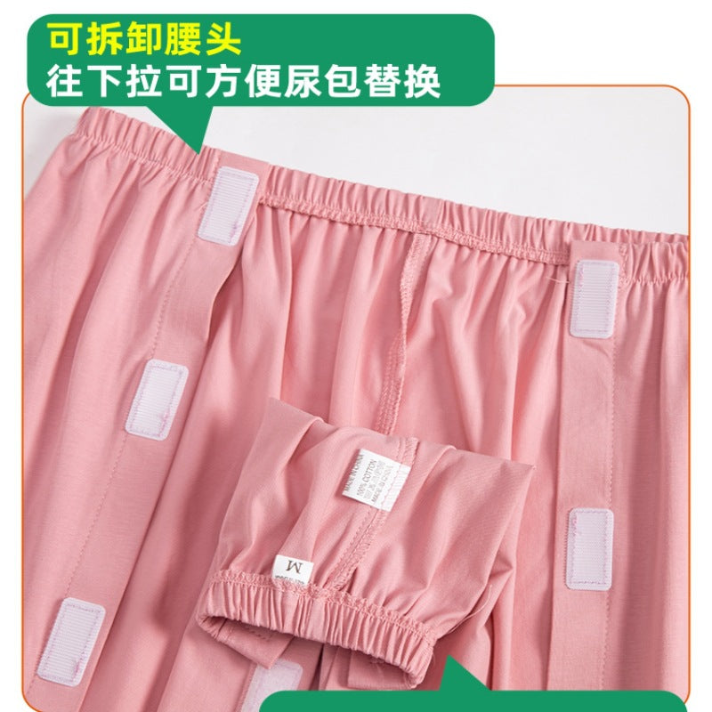 Summer patient care clothing easy to put on and take off hospital gown short sleeve cotton middle-aged and elderly medical clothing fracture clothing wholesale