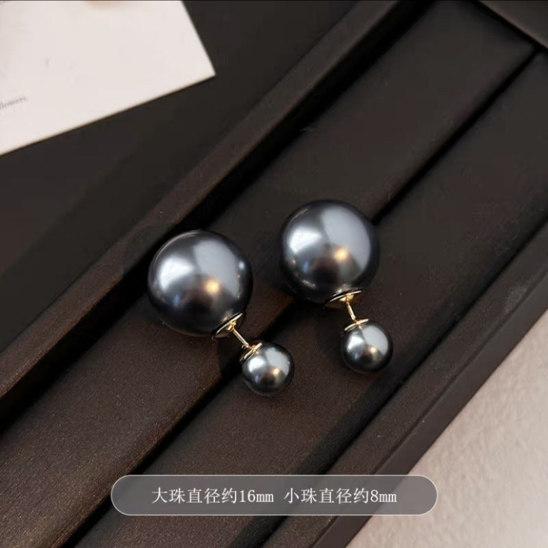 Shijia size pearl earrings women's 2024 new style multi-wearing light luxury temperament earrings s925 silver needle ear jewelry