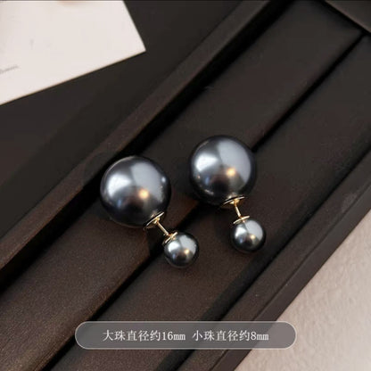 Shijia size pearl earrings women's 2024 new style multi-wearing light luxury temperament earrings s925 silver needle ear jewelry