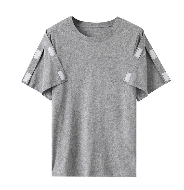Summer patient care clothing easy to put on and take off hospital gown short sleeve cotton middle-aged and elderly medical clothing fracture clothing wholesale