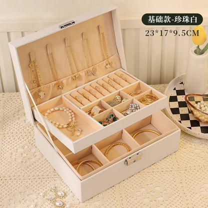 High-end jewelry storage box necklace earrings earrings earrings bracelet ring exquisite jewelry gold jewelry large capacity