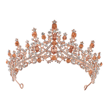 Cross Border Birthday Hair Accessories Party Headband Bridal Crown Headwear Alloy Rhinestone Headband Wedding Hot Crown Jewelry