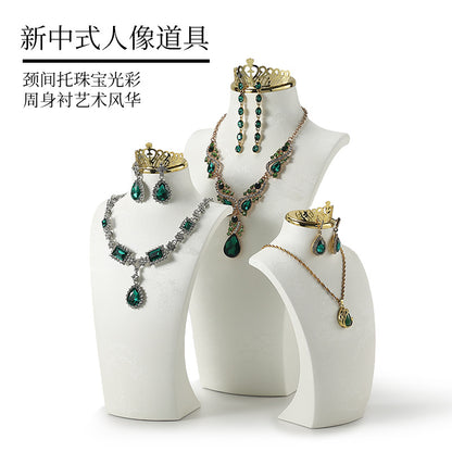 Necklace Display Stand, Mannequin Jewelry Stand, Neck Model, Necklace Holder, Counter Jewelry Display Props