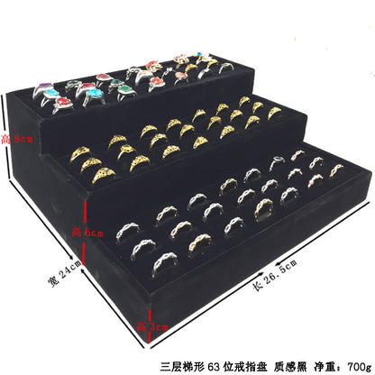 Ice Flower Velvet Jewelry Box Display Plate Ring Bracelet Trapezoidal Jewelry Display Stand Gold and Silver Jewelry Props