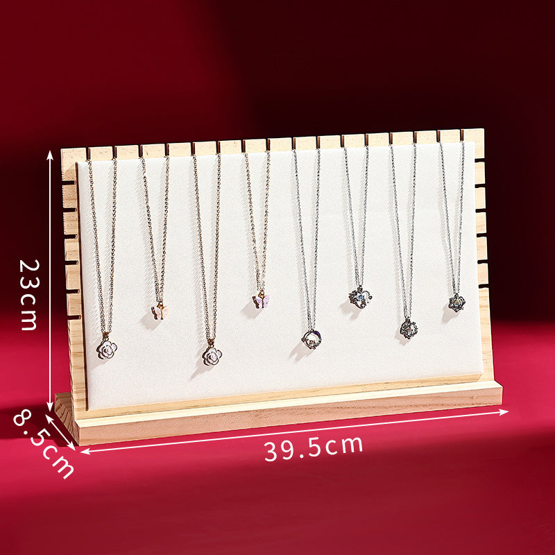 Solid Wood Jewelry Display Stand, Detachable Jewelry Pendant Storage Board, Large Capacity Display Rack for Stalls, Jewelry Store Live Streaming