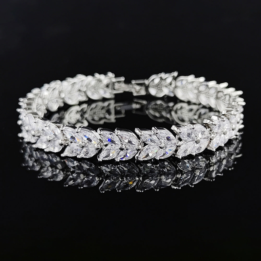 Jewelry Cross-border Explosive Bracelet Design Sense Niche Not Faded Female Willow Leaf Source s6924