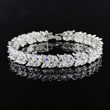 Jewelry Cross-border Explosive Bracelet Design Sense Niche Not Faded Female Willow Leaf Source s6924