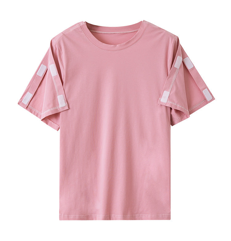 Summer patient care clothing easy to put on and take off hospital gown short sleeve cotton middle-aged and elderly medical clothing fracture clothing wholesale
