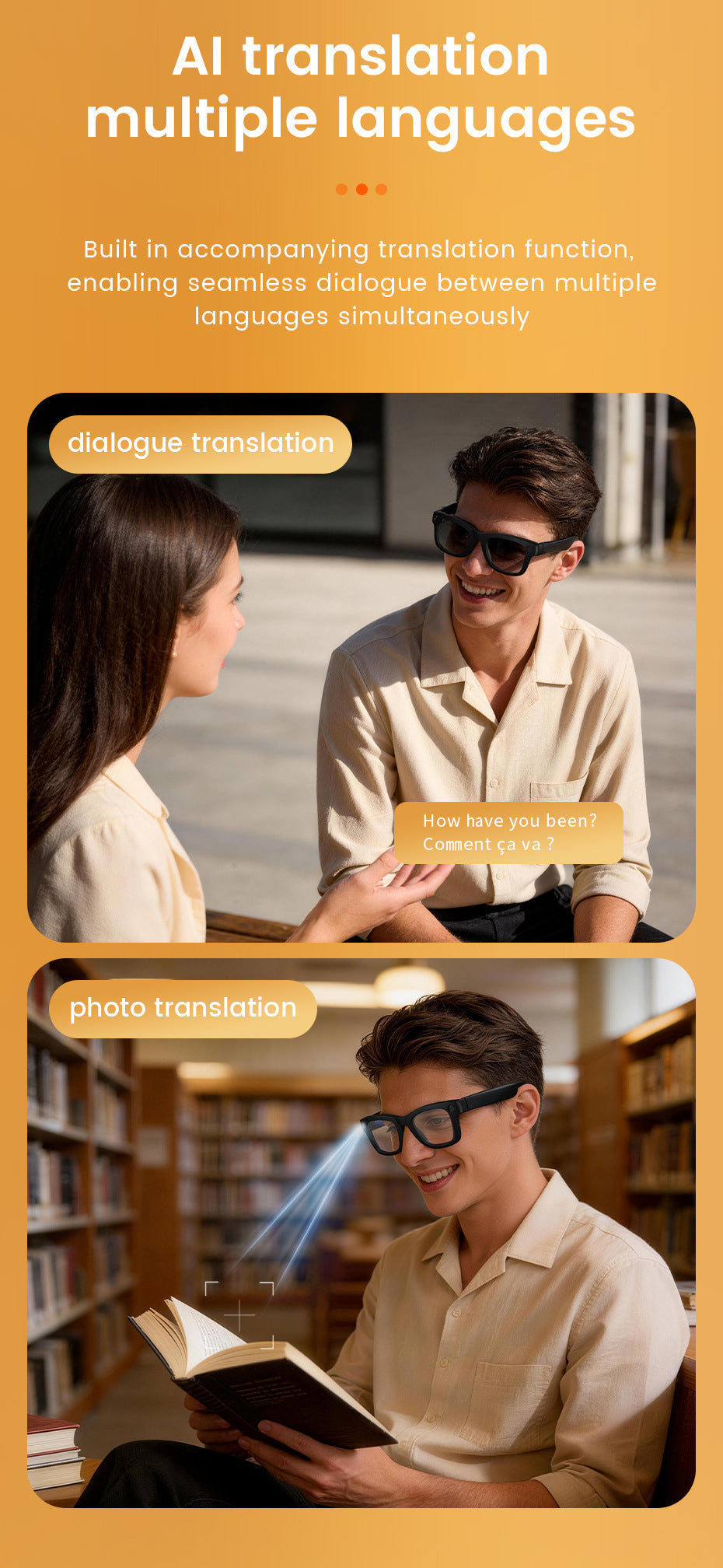 E09 Smart Camera Glasses, Fashionable Video Eyewear, TR Flexible Material, Dual Microphone Noise Reduction, Real-time App