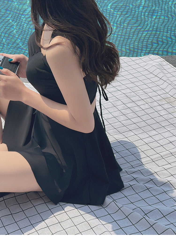 2025 New Swimsuit for Women, Conservative Belly-Covering, Slimming Look and Gathering Girl's High-End Hot Spring Anti-Exposure Swimsuit