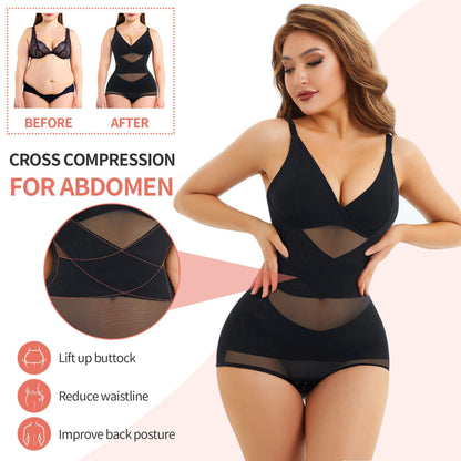 Hot Selling Body Shaping One-Body Shaping One-Body Shaping Sling V-Neck Cup Mesh Waist Plastic Breathable Sports Body Shaping One-Body Shaping One-Body Shaping