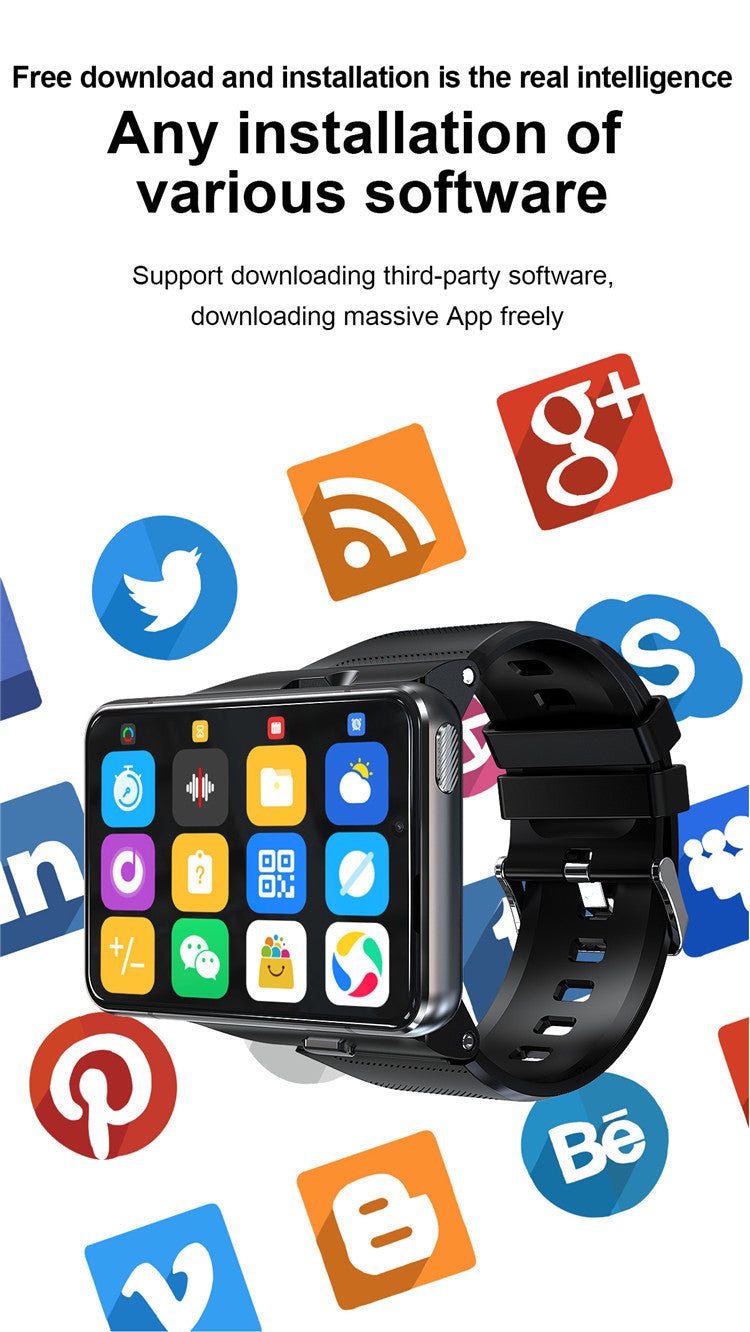 LOKMAT APPLLP MAX-NEW 4G LTE Smartwatch 2.8" Touch Screen WiFi Dual Camera Video Call Heart Rate Monitor Smart Watch for Android