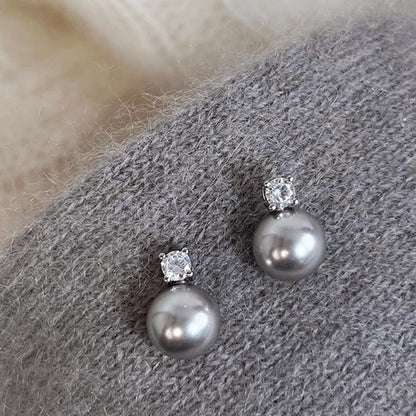 Shijia size pearl earrings women's 2024 new style multi-wearing light luxury temperament earrings s925 silver needle ear jewelry