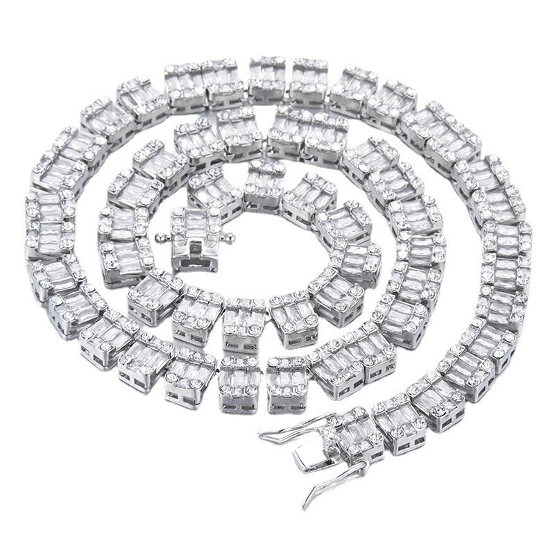 Popular Jewelry Rock Sugar Chain Children's European and American New Zircon Cuban Chain Hip Hop Jewelry Internet Celebrity Same Style Clothing Accessories