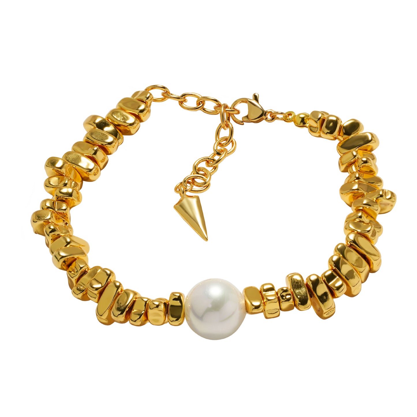 Broken Silver Bracelet Women's Niche Design Ins Light Luxury Beads Copper Gold Plated Bracelet Geometric Hand Gifting Jewelry