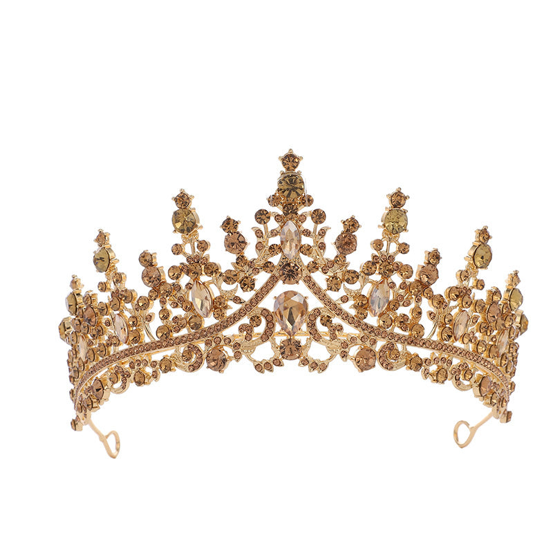 Cross Border Birthday Hair Accessories Party Headband Bridal Crown Headwear Alloy Rhinestone Headband Wedding Hot Crown Jewelry