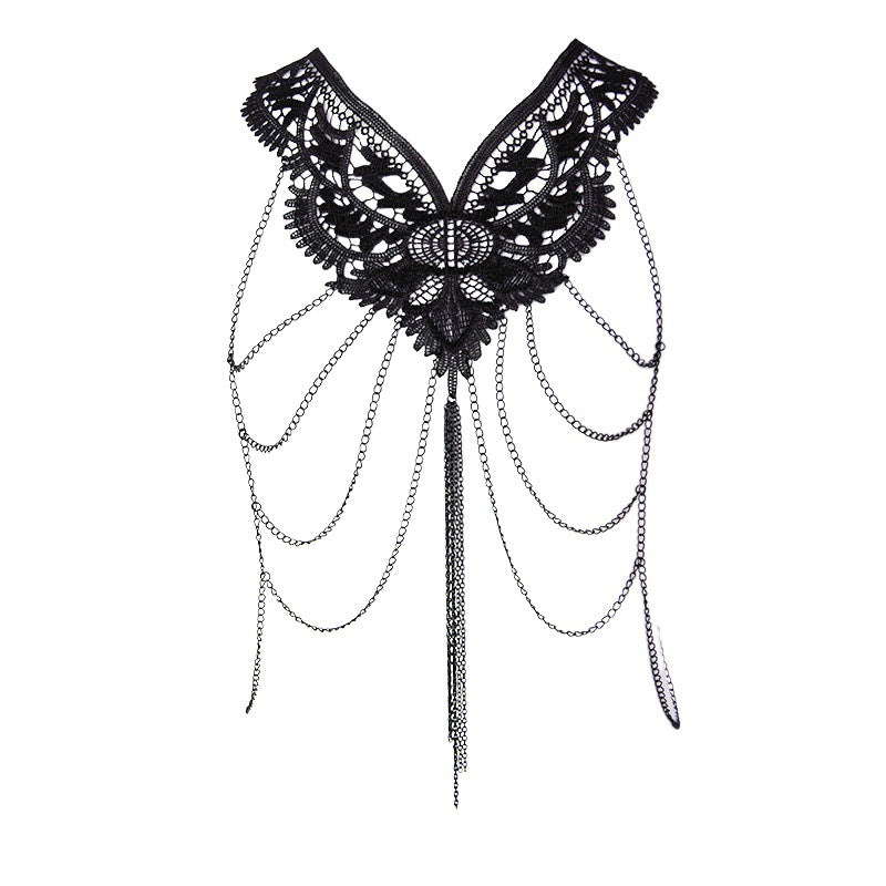Meiximei Jewelry Black Lace Multi-Layer Tassel Export Jewelry Necklace Body Chain Body Chain