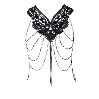 Meiximei Jewelry Black Lace Multi-Layer Tassel Export Jewelry Necklace Body Chain Body Chain