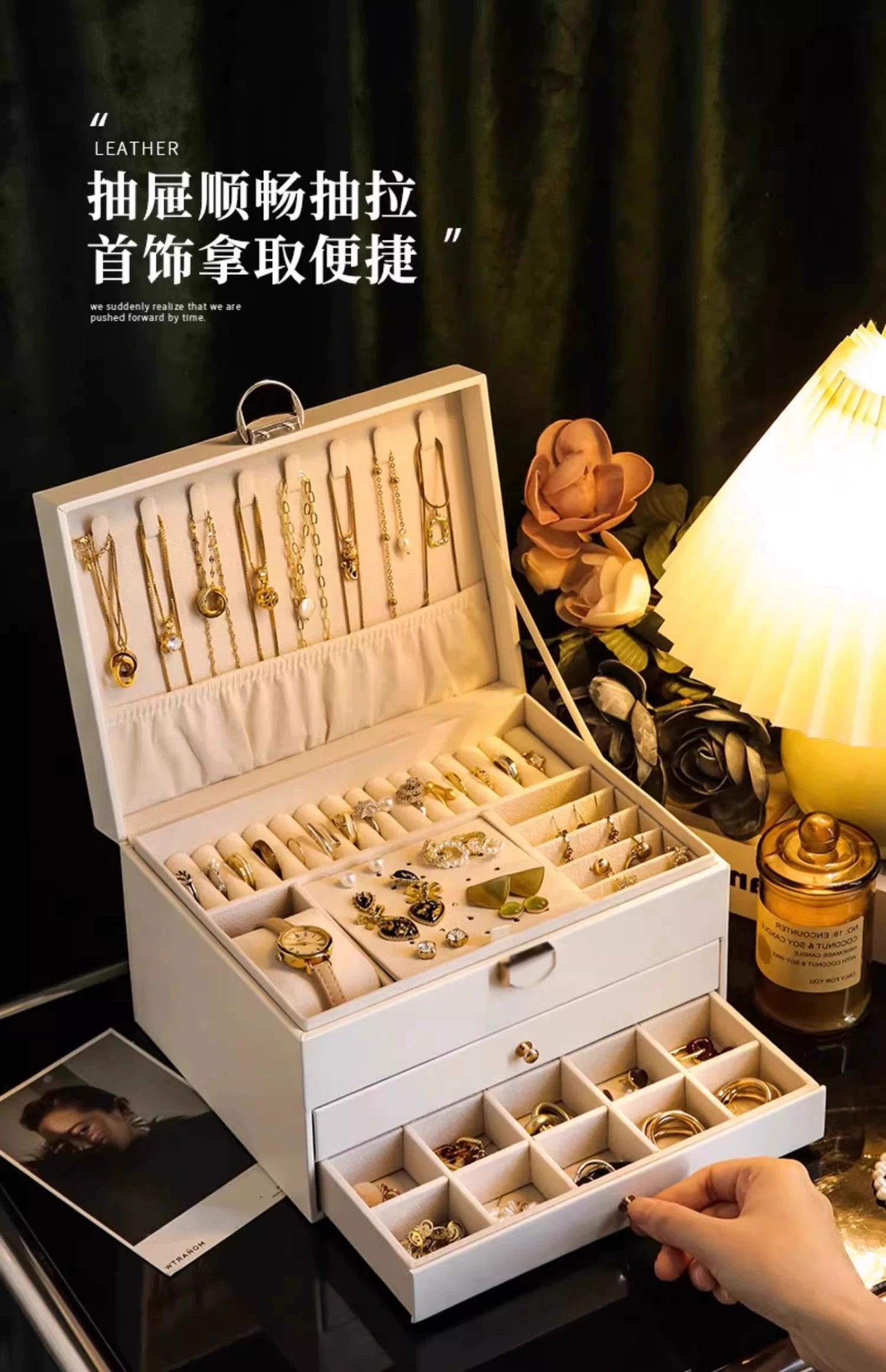 Jewelry Storage Box, Exquisite Necklace, Earrings, Gold Hand Jewelry, Earrings, Jewelry Box, Large Capacity, 2025 Model Drawer