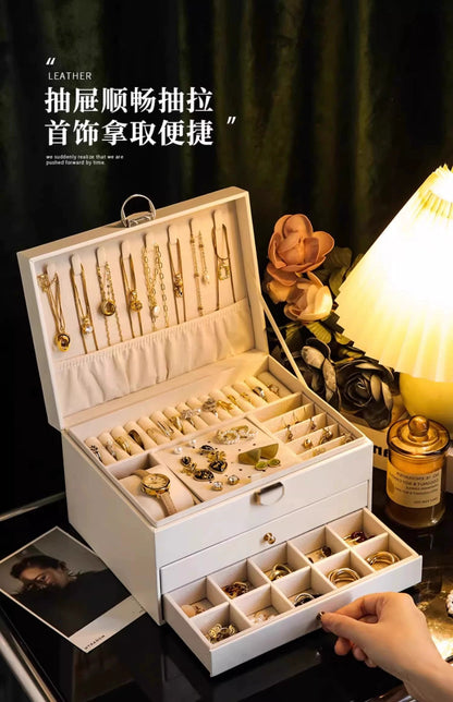 Jewelry Storage Box, Exquisite Necklace, Earrings, Gold Hand Jewelry, Earrings, Jewelry Box, Large Capacity, 2025 Model Drawer