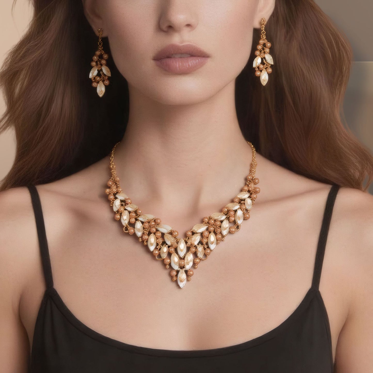 European and American Cross-Border Necklace, Earrings, Jewelry Set, Bridal Banquet Dress Accessories, Fashionable Women's Jewelry, Light Luxury Style