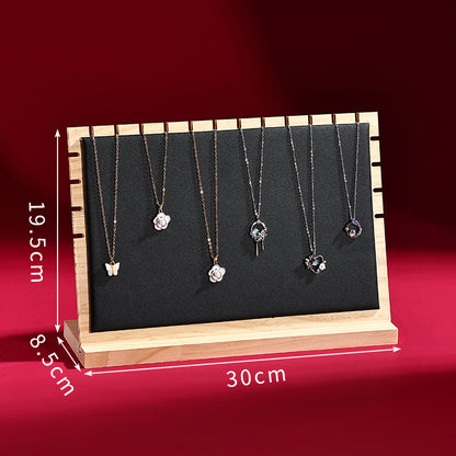 Solid Wood Jewelry Display Stand, Detachable Jewelry Pendant Storage Board, Large Capacity Display Rack for Stalls, Jewelry Store Live Streaming