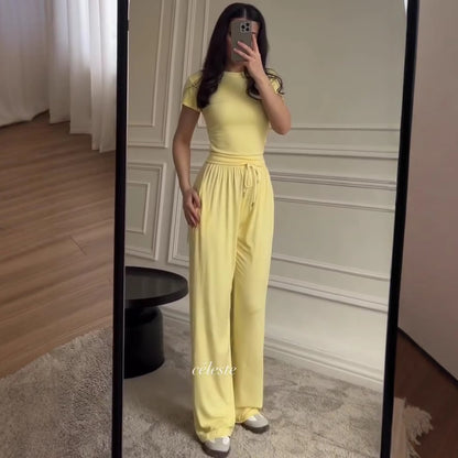 Women Cardigan Vest Wide Leg Pants 3 Piece Sets Top Long Coat Trousers Suit Office Lady Ensemble Spring Summer 2026 Outfits
