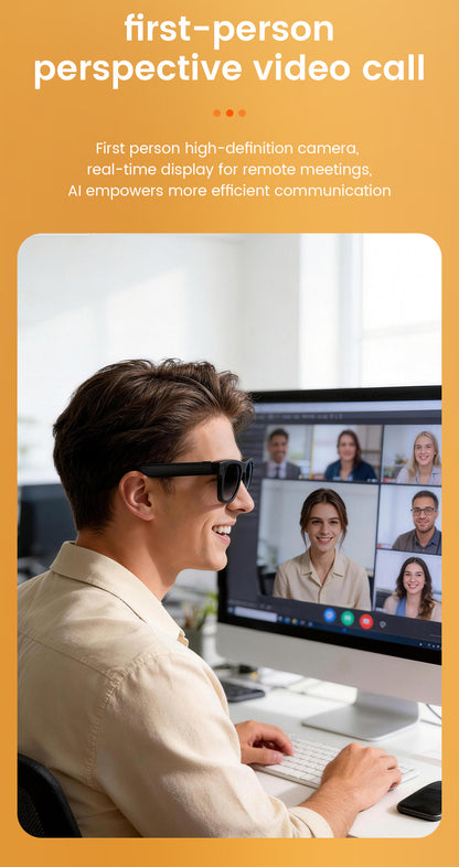 E09 Smart Camera Glasses, Fashionable Video Eyewear, TR Flexible Material, Dual Microphone Noise Reduction, Real-time App