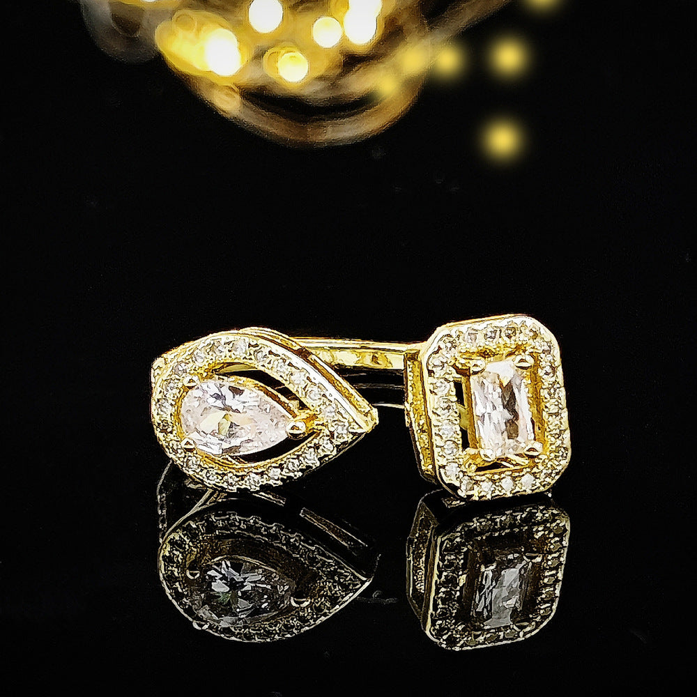 Cross Border jewelry Set Long Zircon Earrings Ring Necklace Jewelry Four Piece Set Hot Sale J6177