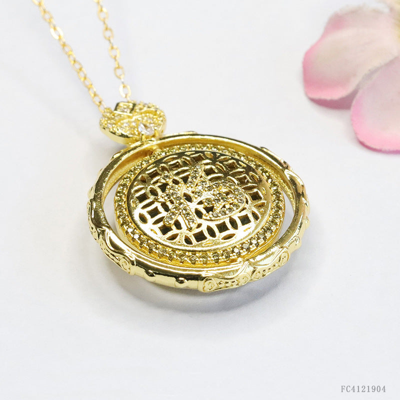 Guan Yu Natural Grade a Jadeite Blue Horizontal Safety Buckle Pendant Jade Necklace Ancient Style Jewelry Live Broadcast S4121904