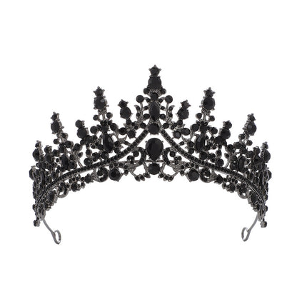 Cross Border Birthday Hair Accessories Party Headband Bridal Crown Headwear Alloy Rhinestone Headband Wedding Hot Crown Jewelry