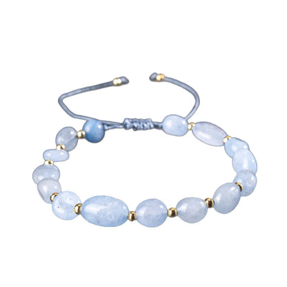 Zhuhang Jewelry Cross-Border New Natural Stone Irregular Bracelet Adjustable Braided Rope Bracelet