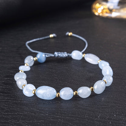 Zhuhang Jewelry Cross-Border New Natural Stone Irregular Bracelet Adjustable Braided Rope Bracelet