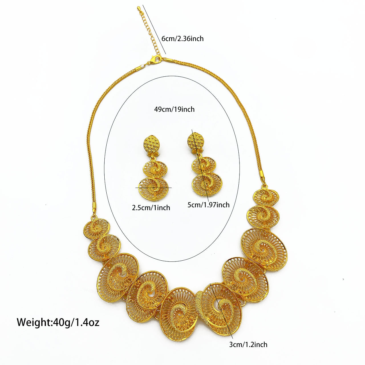 Imitation gold flower necklace earrings suit Dubai India Nigeria brass gold plated women wedding jewelry lot