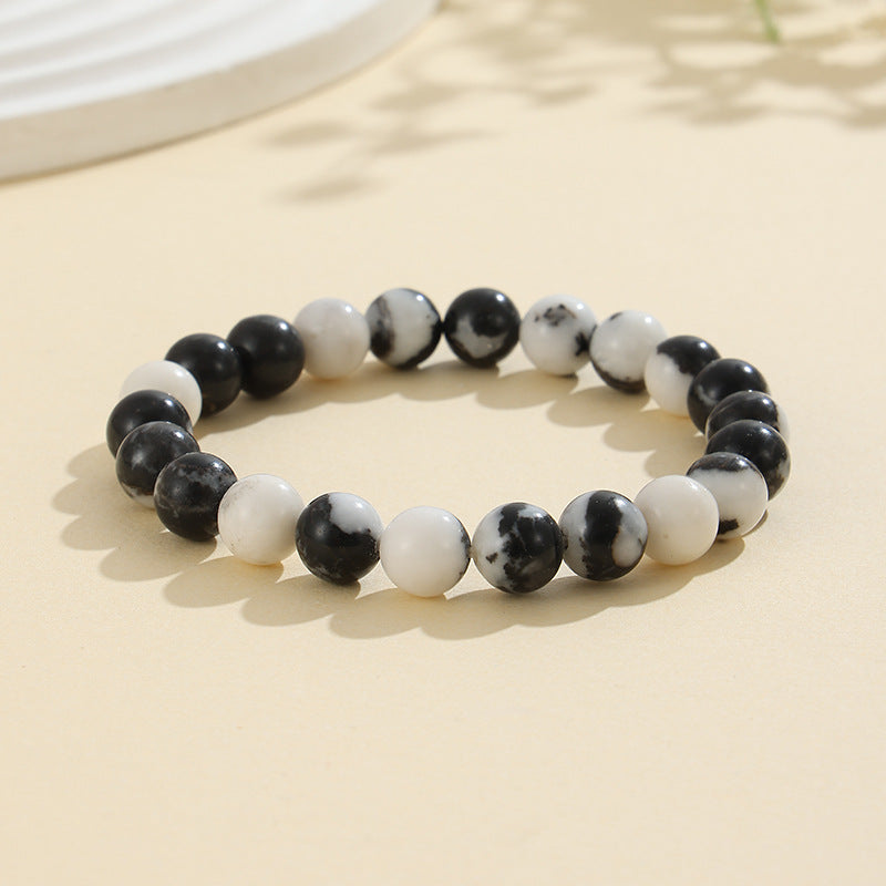 European and American Cross-Border Hot-Selling Popular Jewelry 8mm Natural Stone Bracelet Amethyst Tiger Eye Stone Agate Bracelet Jewelry