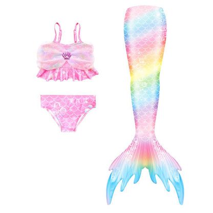 Girls Mermaid Swimsuit Mermaid Tail with Gauze Ariel Princess Swimsuit Children's Swimsuit