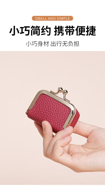 Genuine Leather Mini Necklace Jewelry Box Women's Earrings Gold Ring Gold Jewelry Cosmetics Bag Earphones Coin Purse