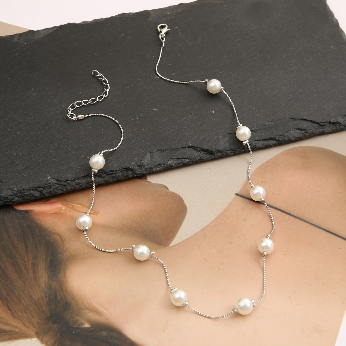 Sweet personality simple natural Joker imitation pearl necklace pearl necklace ladies necklace jewelry wholesale supply