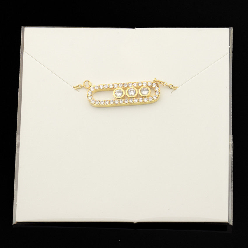 Factory direct Korean creative simple charming zircon two-color necklace jewelry Joker three-color optional