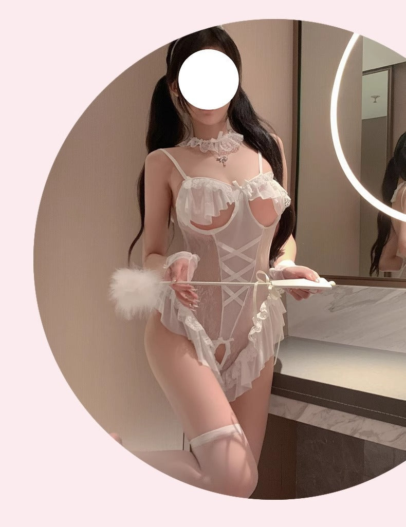 Small Chest Sex Lingerie Sexy Non-take-off Bunny Cute Pure Desire qqny2025 New Flirting Uniform Tempting Dress
