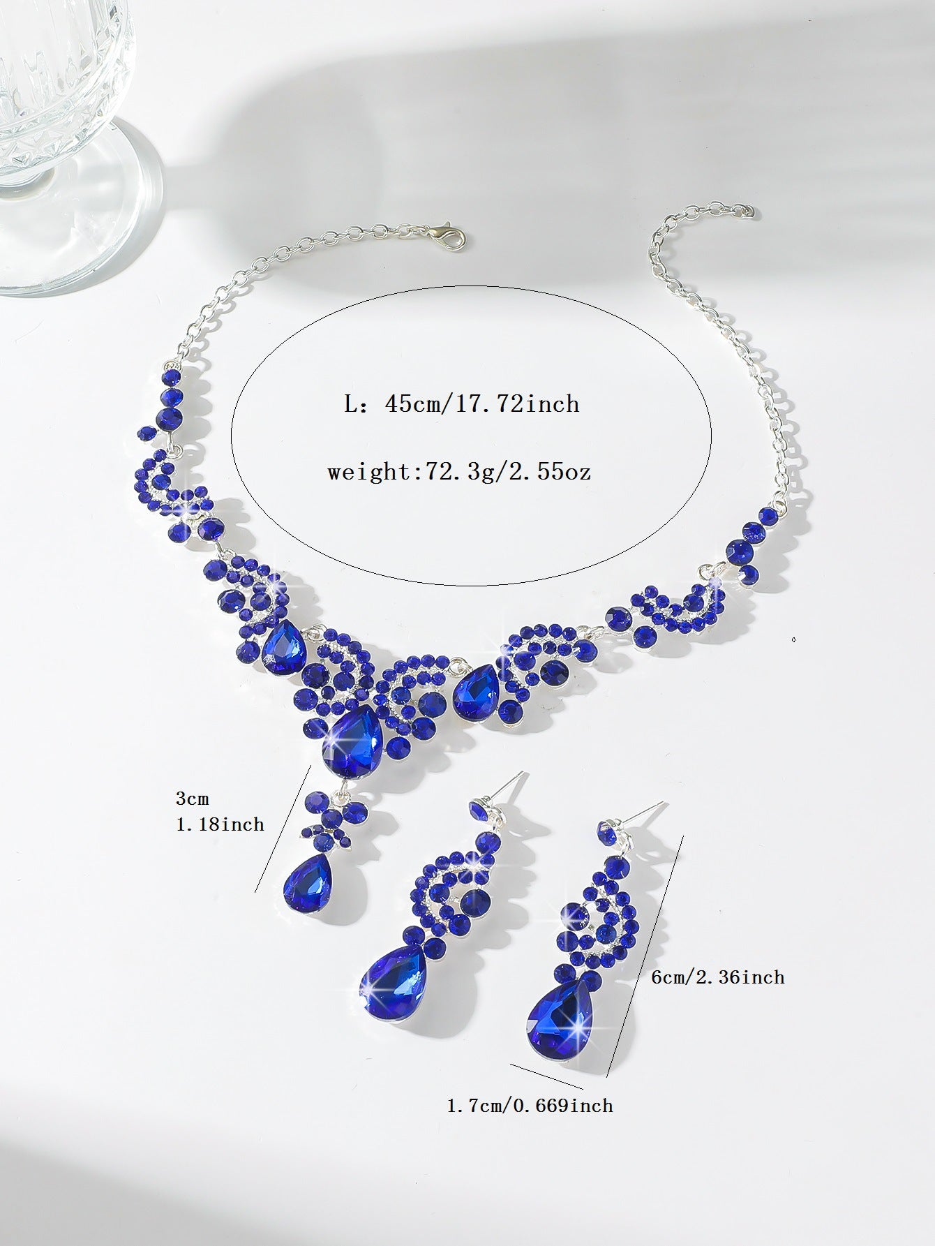 Cross-Border Popular European and American New Bridal Jewelry Wedding Dress Necklace Jewelry Set Women's Rhinestone Jewelry Dress