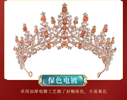 Cross Border Birthday Hair Accessories Party Headband Bridal Crown Headwear Alloy Rhinestone Headband Wedding Hot Crown Jewelry