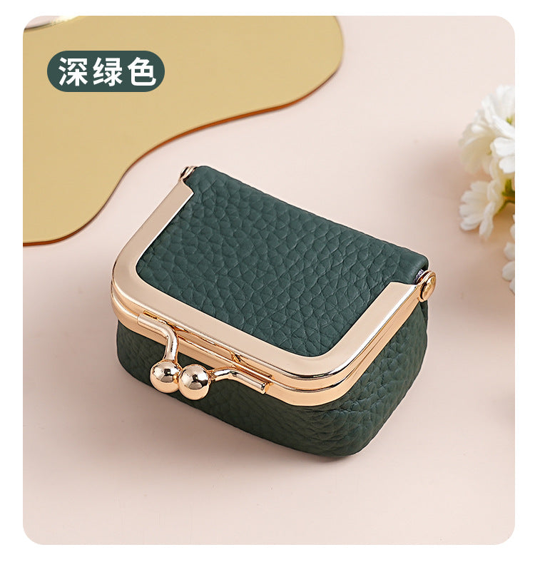 Genuine Leather Mini Necklace Jewelry Box Women's Earrings Gold Ring Gold Jewelry Cosmetics Bag Earphones Coin Purse