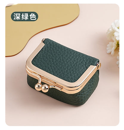 Genuine Leather Mini Necklace Jewelry Box Women's Earrings Gold Ring Gold Jewelry Cosmetics Bag Earphones Coin Purse